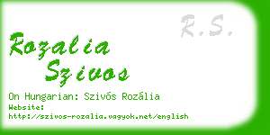 rozalia szivos business card