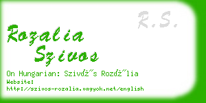 rozalia szivos business card